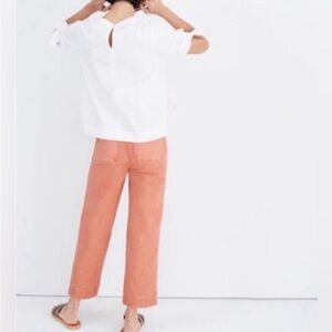 Madewell Slim Emmett Wide Leg Crop Denim Pant Sweet‎ Dahlia/ Peach Color SZ 26